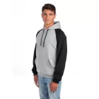 Jerzees pulóver NuBlend Varsity 271 melírozott szürke-fekete
