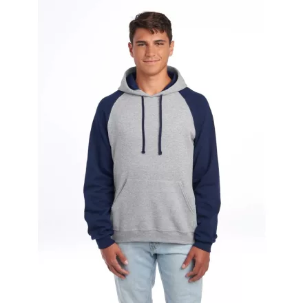 Jerzees pulóver NuBlend Varsity 271 melírozott szürke-tengerkék