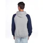 Jerzees pulóver NuBlend Varsity 271 melírozott szürke-tengerkék