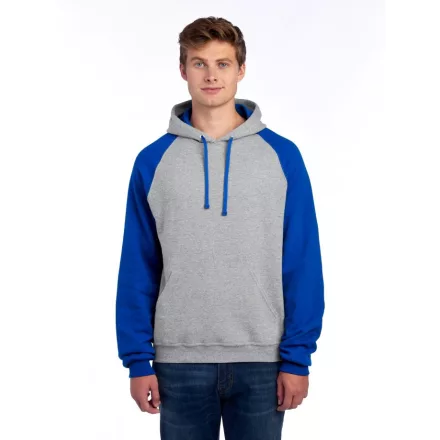 Jerzees pulóver NuBlend Varsity 271 melírozott szürke-királykék