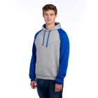 Jerzees pulóver NuBlend Varsity 271 melírozott szürke-királykék