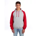 Jerzees pulóver NuBlend Varsity 271 melírozott szürke-piros