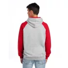 Jerzees pulóver NuBlend Varsity 271 melírozott szürke-piros