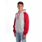 Jerzees pulóver NuBlend Varsity 271 melírozott szürke-piros