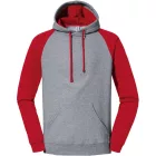 Jerzees pulóver NuBlend Varsity 271 melírozott szürke-piros