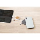 hi!dea 6 az 1-ben összehúzható USB kábel újrahasznosított ABS-ből (100% rABS) és bambuszból Rubins fehér