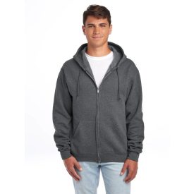 Jerzees pulóver NuBlend Full-⁠Zip 271 melírozott fekete