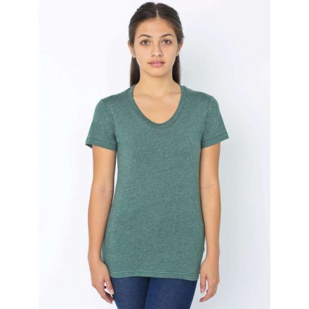 American Apparel női póló Poly-Cotton 125 melírozott zöld