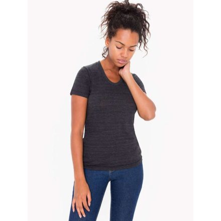 American Apparel női póló Track 136 melírozott fekete