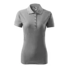 Adler/Malfini női galléros póló Pique 200 sötétszürke melírozott