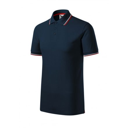 Malfini galléros póló Focus 180 tengerkék-fehér-piros