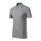 Malfini galléros póló Focus 180 melírozott sötétszürke-fehér-királykék