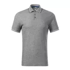 Malfini galléros póló Focus 180 melírozott sötétszürke-fehér-királykék