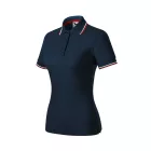 Malfini női galléros póló Focus 180 tengerkék-fehér-piros