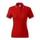 Malfini női galléros póló Focus 180 piros-fehér-tengerkék