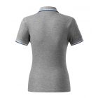 Malfini női galléros póló Focus 180 melírozott sötétszürke-fehér-királykék