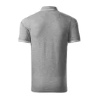 Malfini galléros póló Perfection 200 sötétszürke melírozott-fehér