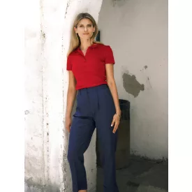 Malfini galléros női póló Grand 160 F1 piros-fekete