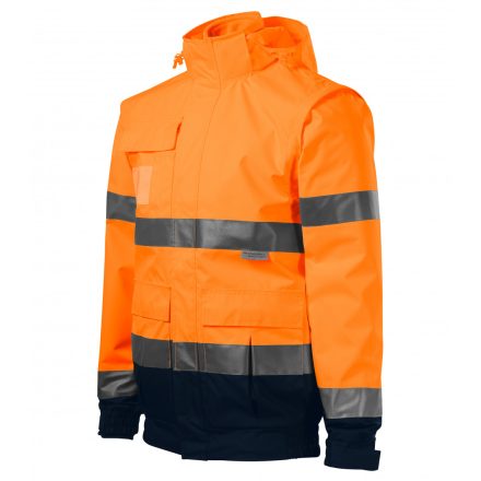 Rimeck 4 az 1-ben jól láthatósági kabát HV Guard fluo-narancs-tengerkék