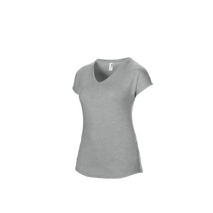 Anvil női póló Tri-Blend V-Neck Tee 159 melírozott szürke