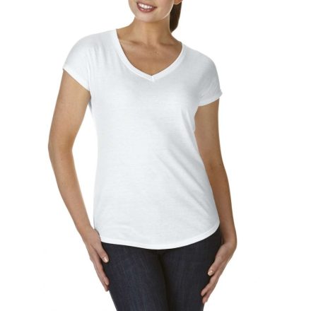 Anvil női póló Tri-Blend V-Neck Tee 159 fehér