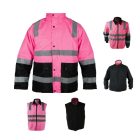 4WRK 6 az 1-ben láthatósági női téli kabát Aurora Winter neon pink-fekete