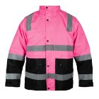 4WRK 6 az 1-ben láthatósági női téli kabát Aurora Winter neon pink-fekete