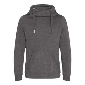   AWDis pulóver Cross Neck Hoodie 330 melírozott sötétszürke