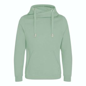 AWDis pulóver Cross Neck Hoodie 330 fakózöld