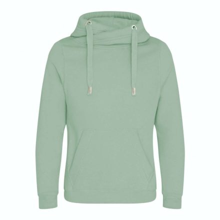 AWDis pulóver Cross Neck Hoodie 330 fakózöld
