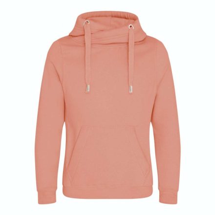 AWDis pulóver Cross Neck Hoodie 330 fakó rózsaszín