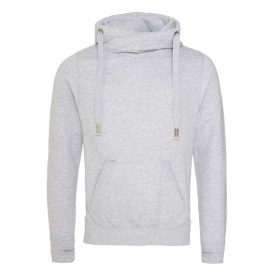 AWDis pulóver Cross Neck Hoodie 330 melírozott szürke