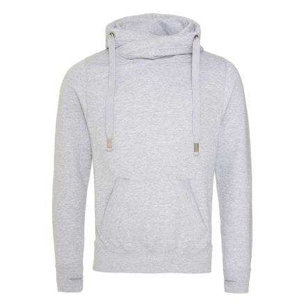 AWDis pulóver Cross Neck Hoodie 330 melírozott szürke