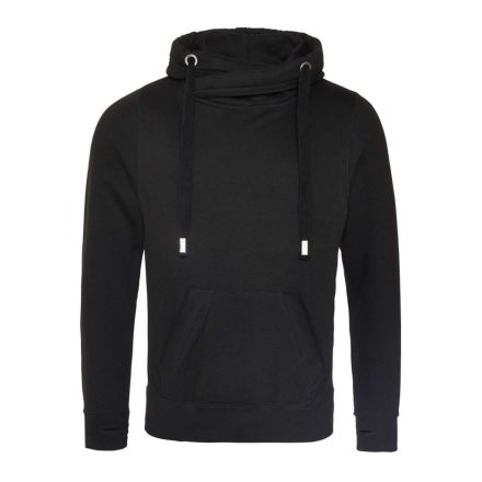 AWDis pulóver Cross Neck Hoodie 330 fekete