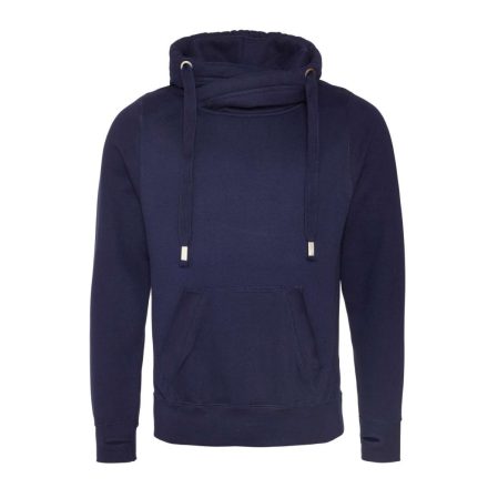 AWDis pulóver Cross Neck Hoodie 330 tengerkék