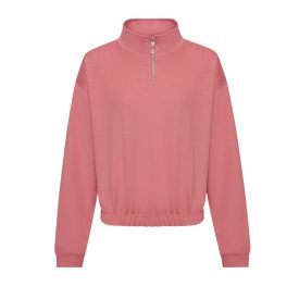 AWDis női pulóver Cropped 1/4 Zip 280 dusty rose