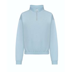 AWDis női pulóver Cropped 1/4 Zip 280 égszínkék