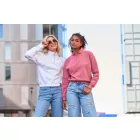 AWDis női pulóver Cropped 1/4 Zip 280 fehér