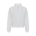 AWDis női pulóver Cropped 1/4 Zip 280 fehér