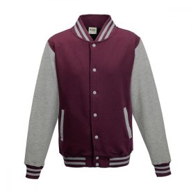 AWDis pulóver Varsity 330 burgundy-melírozott szürke