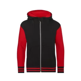 AWDis gyerek pulóver Urban Varsity 330 fekete-tűzpiros