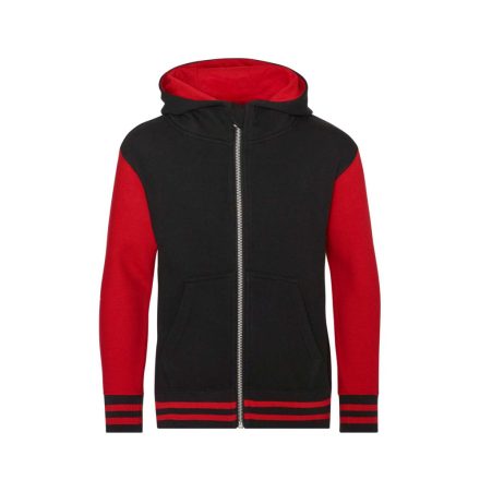 AWDis gyerek pulóver Urban Varsity 330 fekete-tűzpiros