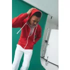 AWDis pulóver Varsity Zoodie 280 tűzpiros-fehér