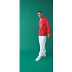 AWDis pulóver Varsity Zoodie 280 tűzpiros-fehér