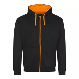 AWDis pulóver Varsity Zoodie 280 fekete-narancssárga