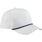 Beechfield baseball sapka Rope Detail Golf 5P fehér-tengerkék