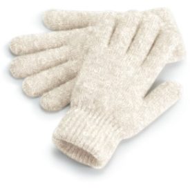 Beechfield kesztyű Crosy Ribbed melírozott mandula