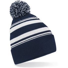 Beechfield sapka Striped Fan tengerkék-fehér