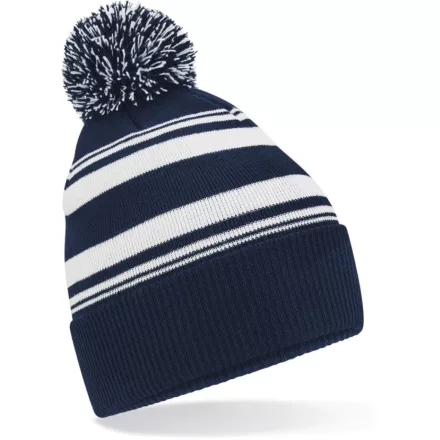 Beechfield sapka Striped Fan tengerkék-fehér