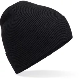 Beechfield sapka Organic Cotton Fine Knit fekete